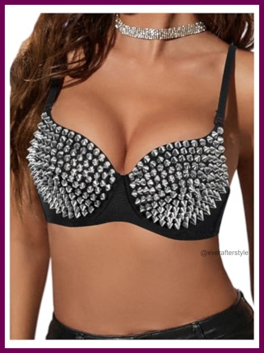 Studded Gothic Crop Cami Top WDIRARA Y2K Spaghetti Strap Party Clubwear